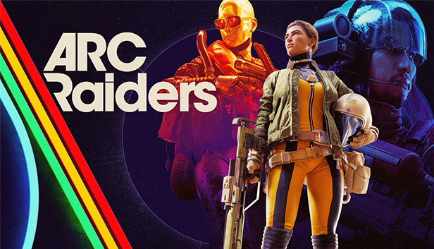 ARC Raiders key art with three raiders silhouetted against a bright horizon